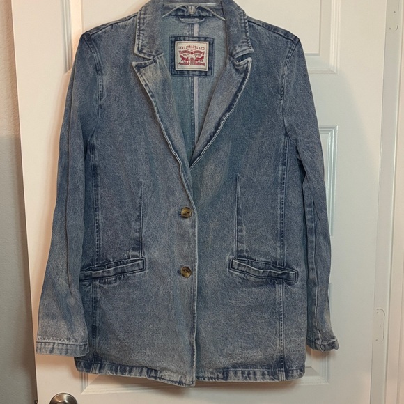 Levi's Jackets & Blazers - VTG Levi's Denim Blazer SZ L tailored denim jacket structured light wash casual